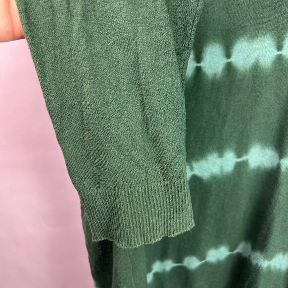 J. Jill Green Tie Dye Sweater, Cotton Blend, Lightweight Pullover, Casual Cozy - Picture 13 of 14